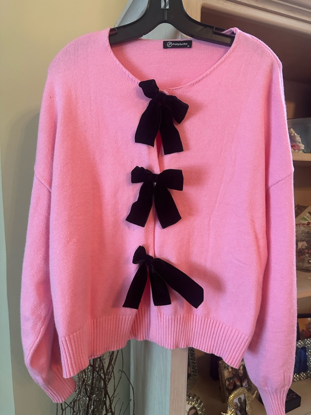 Pink bow sweater